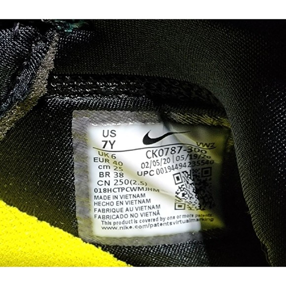 New Nike Zoom Flight Big Kids (GS) Size 7Y CK0787 300 Basketball Aurora Green - Picture 9 of 9